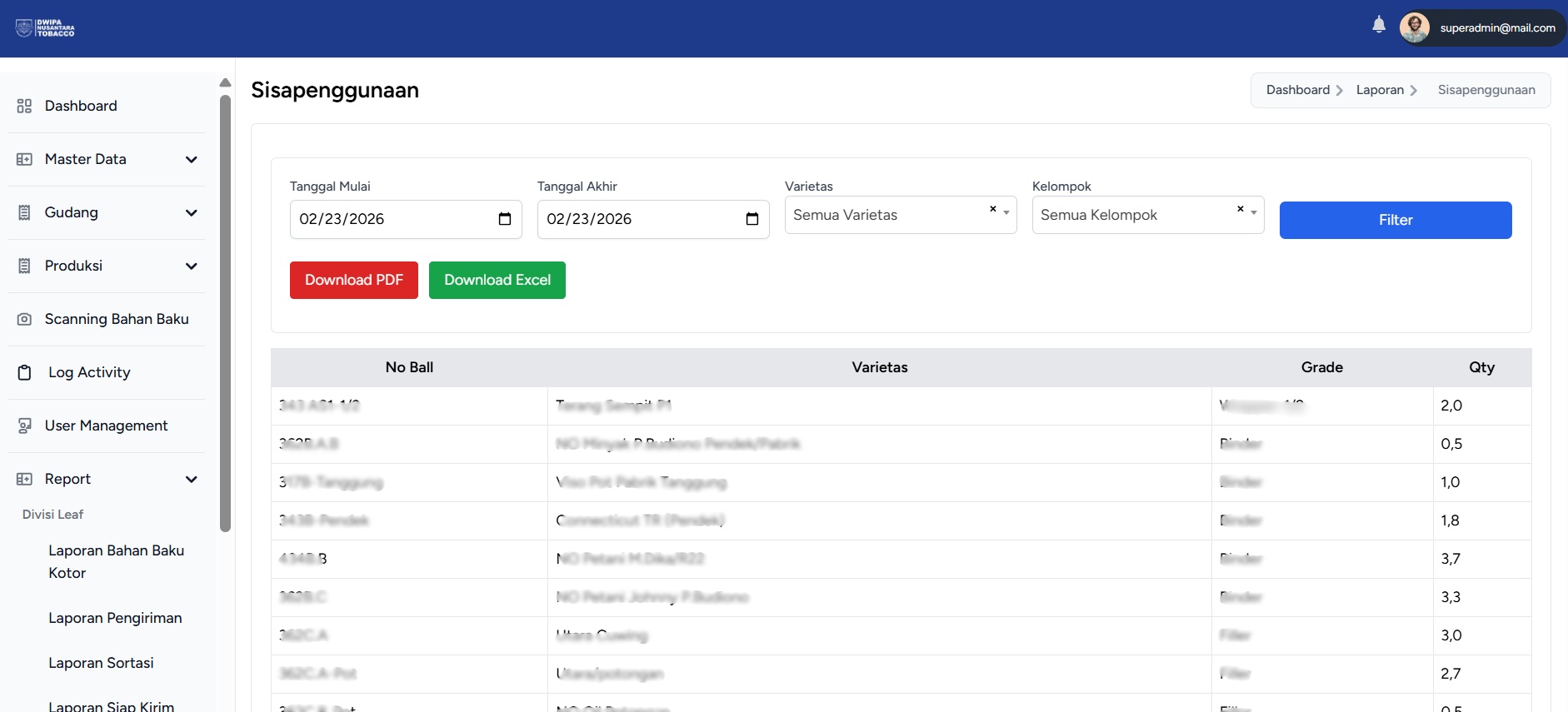Cigar Raw Material Traceability & Management System screenshot 4