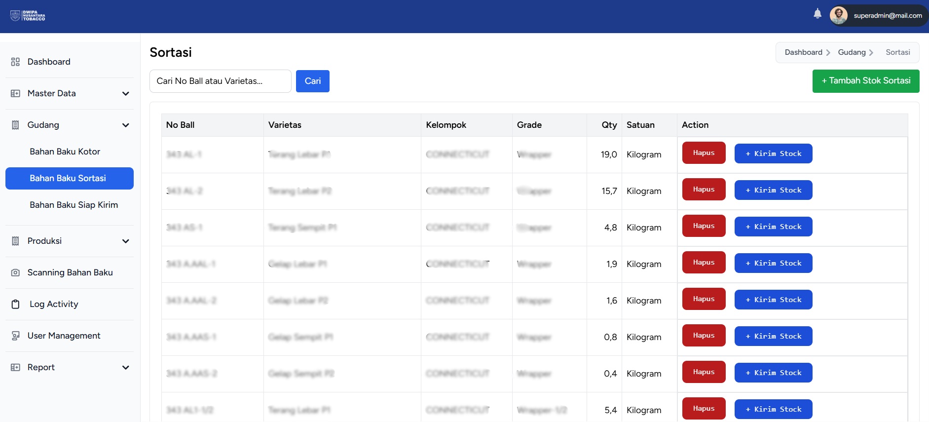 Cigar Raw Material Traceability & Management System screenshot 5