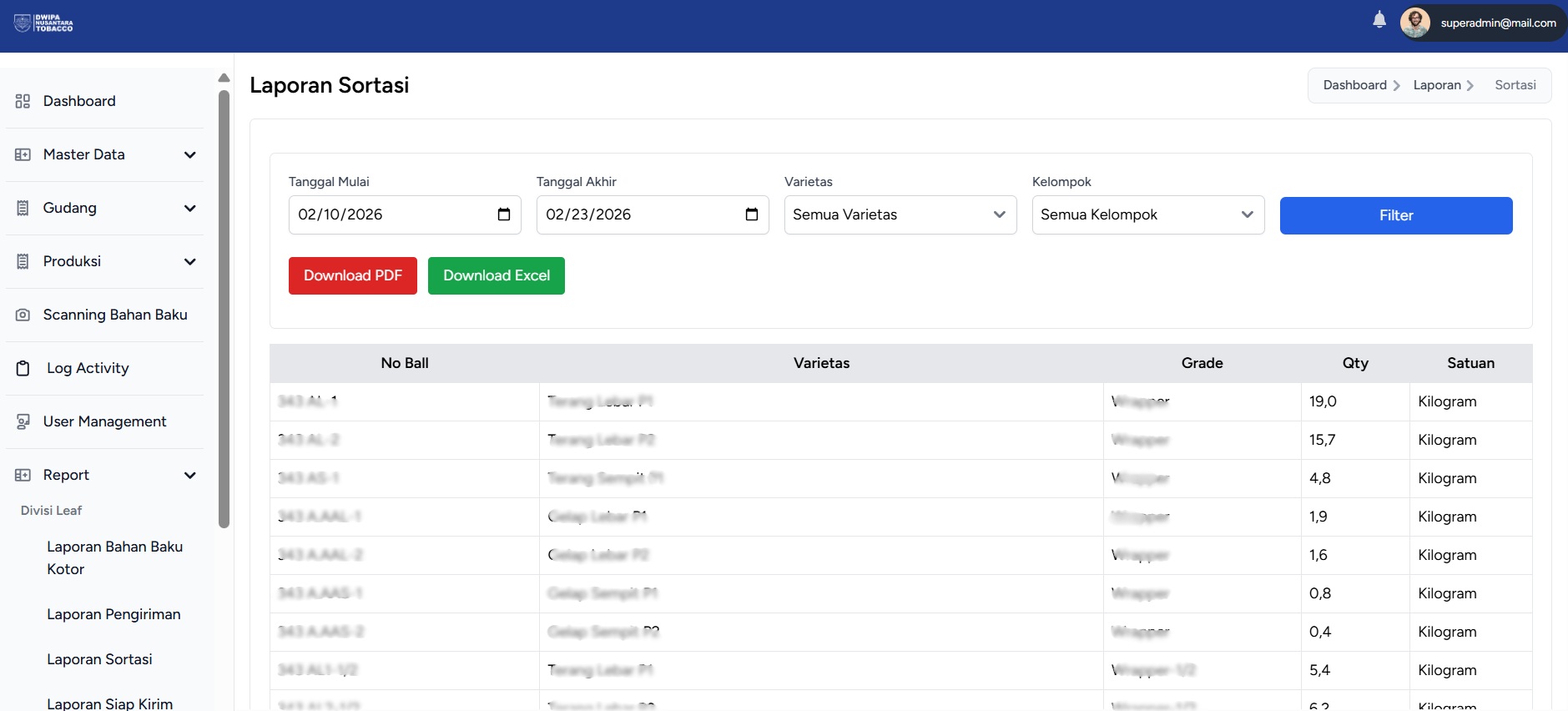 Cigar Raw Material Traceability & Management System screenshot 7