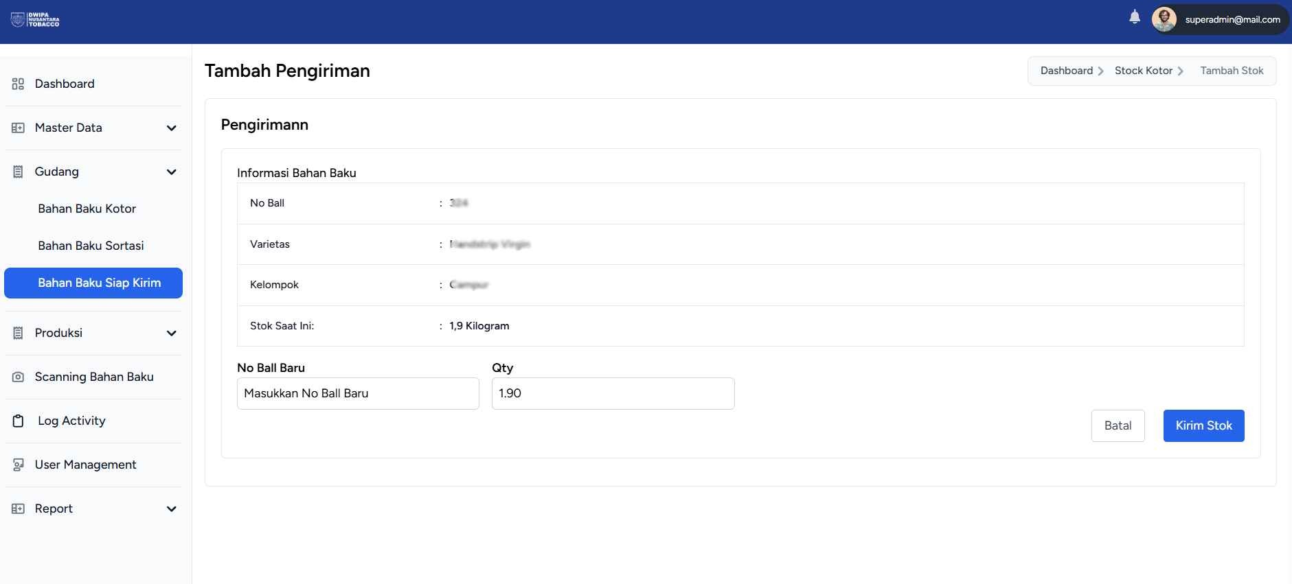 Cigar Raw Material Traceability & Management System screenshot 8